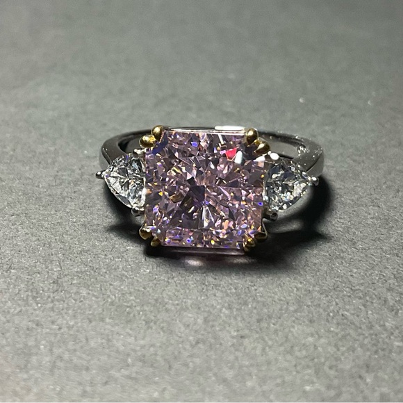 Pink Lab Hybrid Engagement Ring - Picture 8 of 8